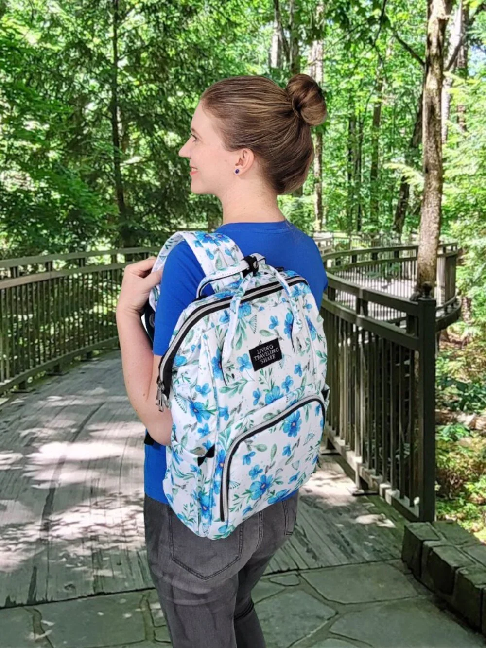 Living Traveling Share Floral Diaper Bag Backpack